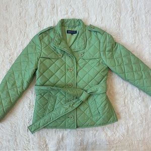 Jones New York Women’s Jacket Quilted Lightweight Green Size Medium Petite